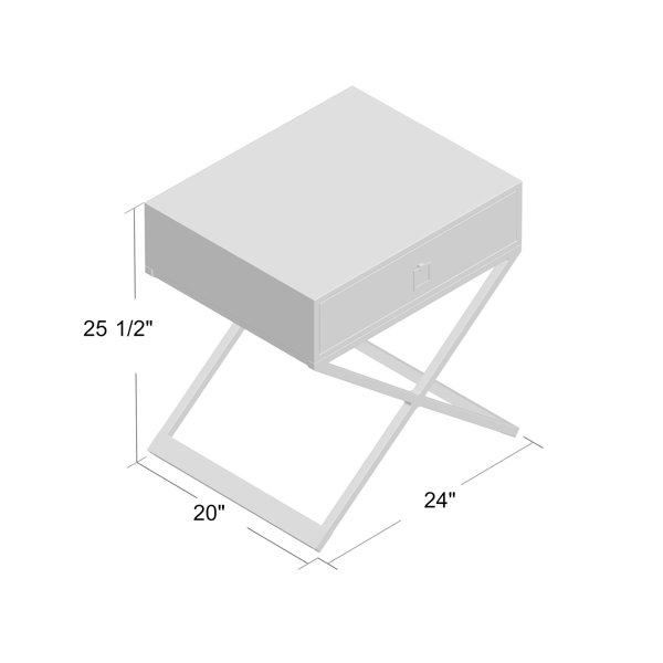 Everly Quinn 25.5'' Tall Cross Legs End Table with Storage & Reviews